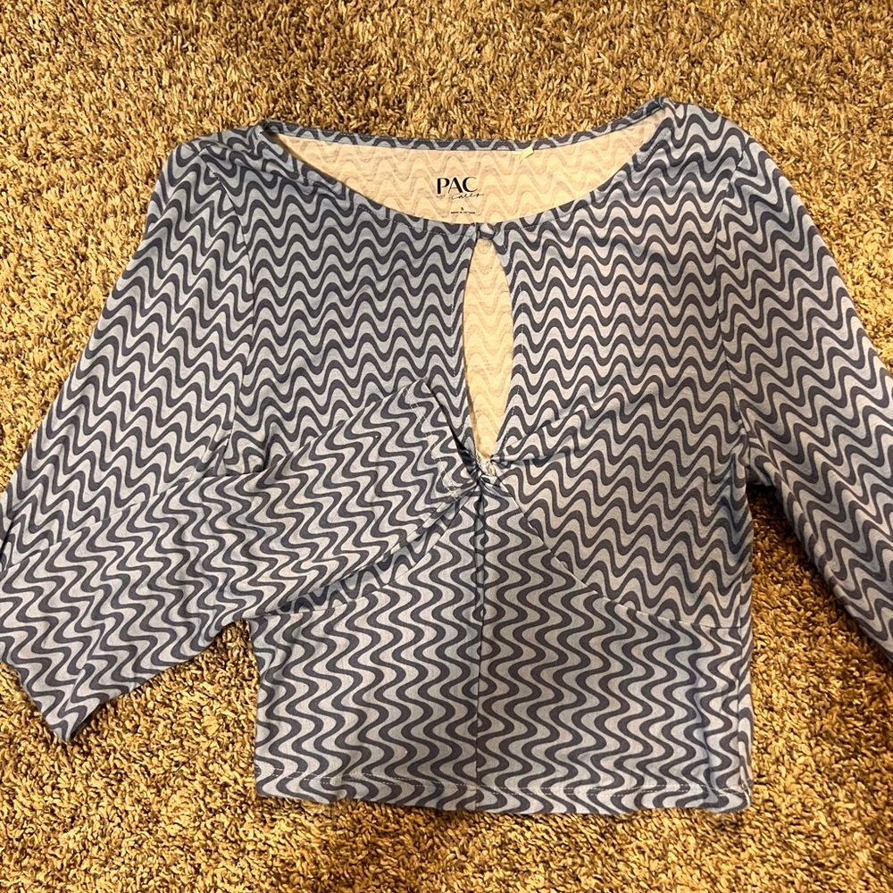 Pacsun Wavy Blue Crop Top